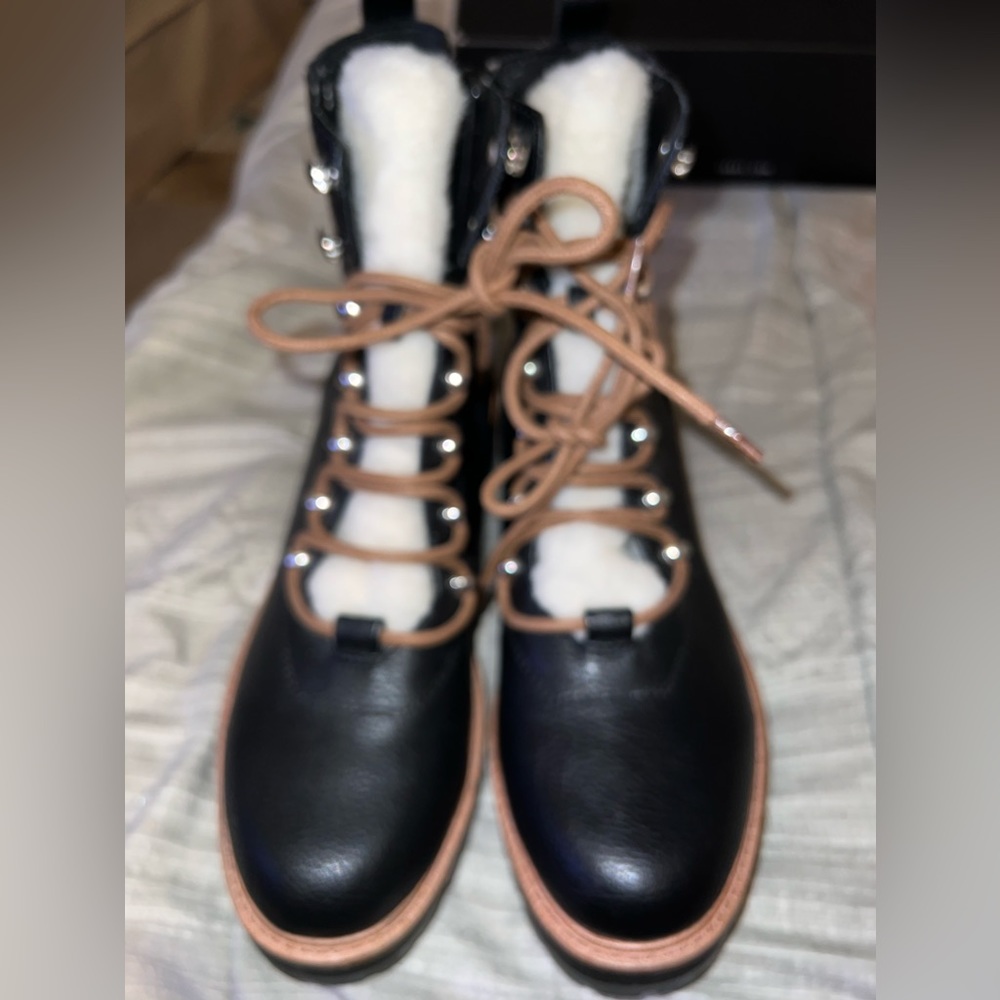 Shearling Combat Boots - Picture 4 of 7